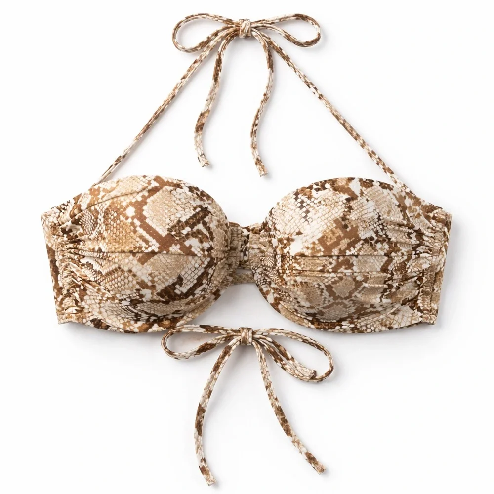 Shade & Shore Women's Swimsuit Top Size 34C Beautiful Snakeskin New - Picture 1 of 9